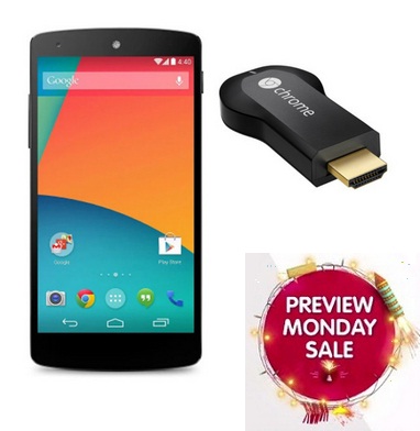India Desire : Buy LG Google Nexus 5 16GB + Google Chromecast Black At Rs. 15999 From Snapdeal Electronics Monday Sale